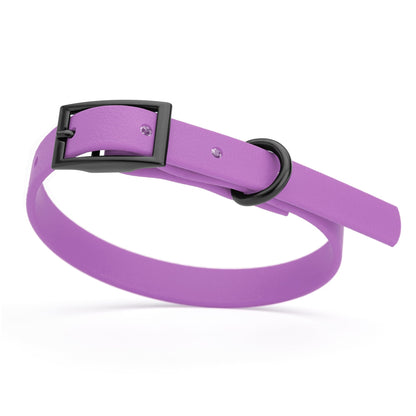 BioThane Waterproof Dog Collar - XS: L 9"-12" x W 1/2" - Black OR Brass Hardware