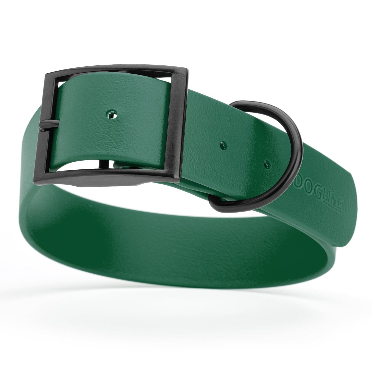 Dogline Biothane Waterproof Dog Collar with Black Hardware -  1.5" Wide, Size XXL (24 to 28 inches)
