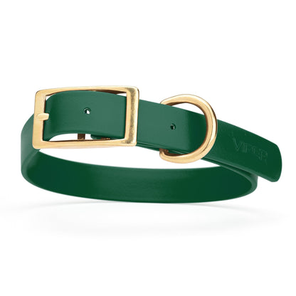 Viper Biothane Waterproof Dog Collar - Brass Hardware - Size XL (22 to 25 inches)
