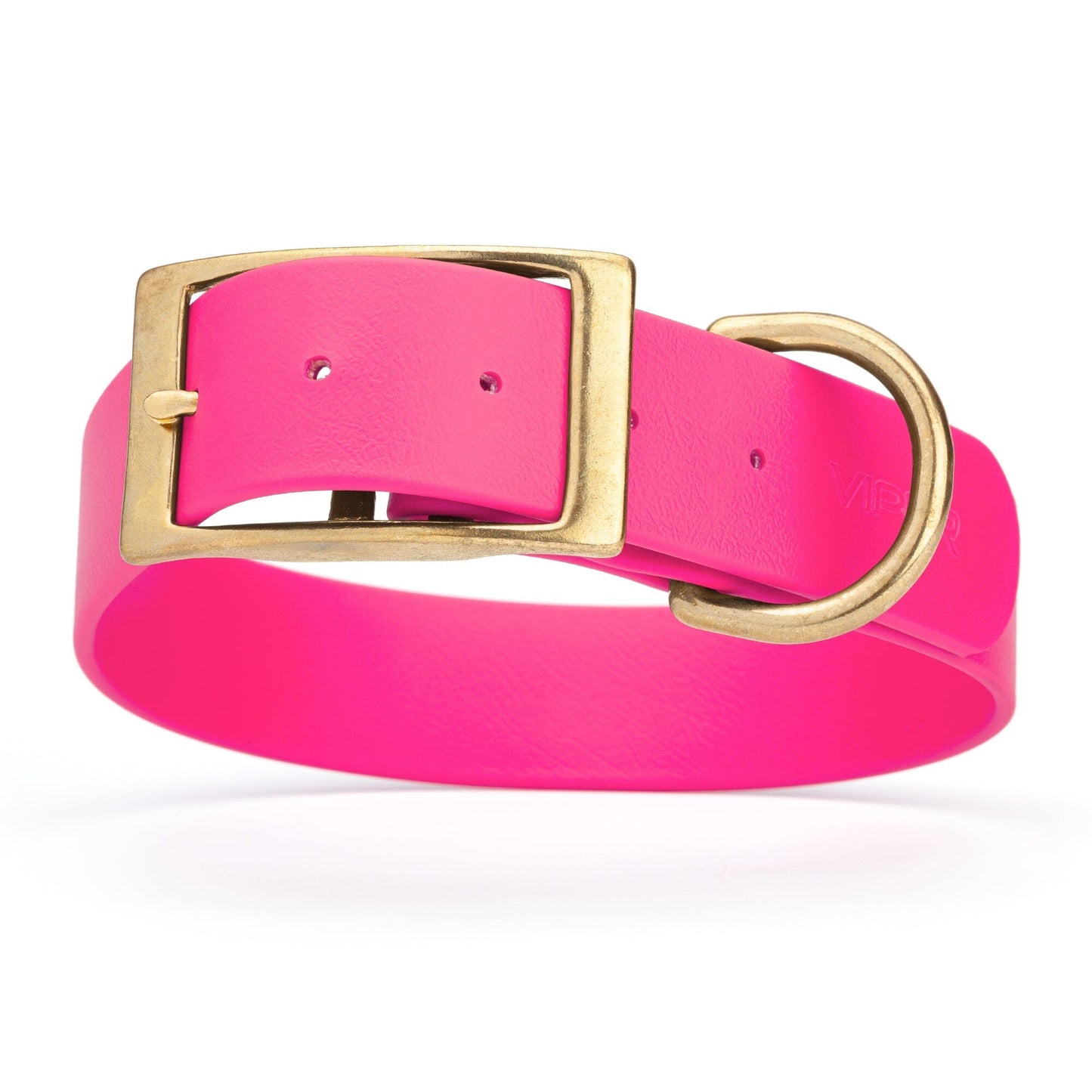 Viper Biothane Waterproof Dog Collar - Brass Hardware - 1.5in Wide, Size L (16 to 20 inches)