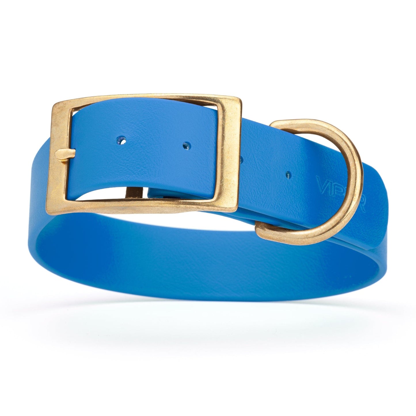 Viper Biothane Waterproof Dog Collar - Brass Hardware - 1.5in Wide, Size L (16 to 20 inches)