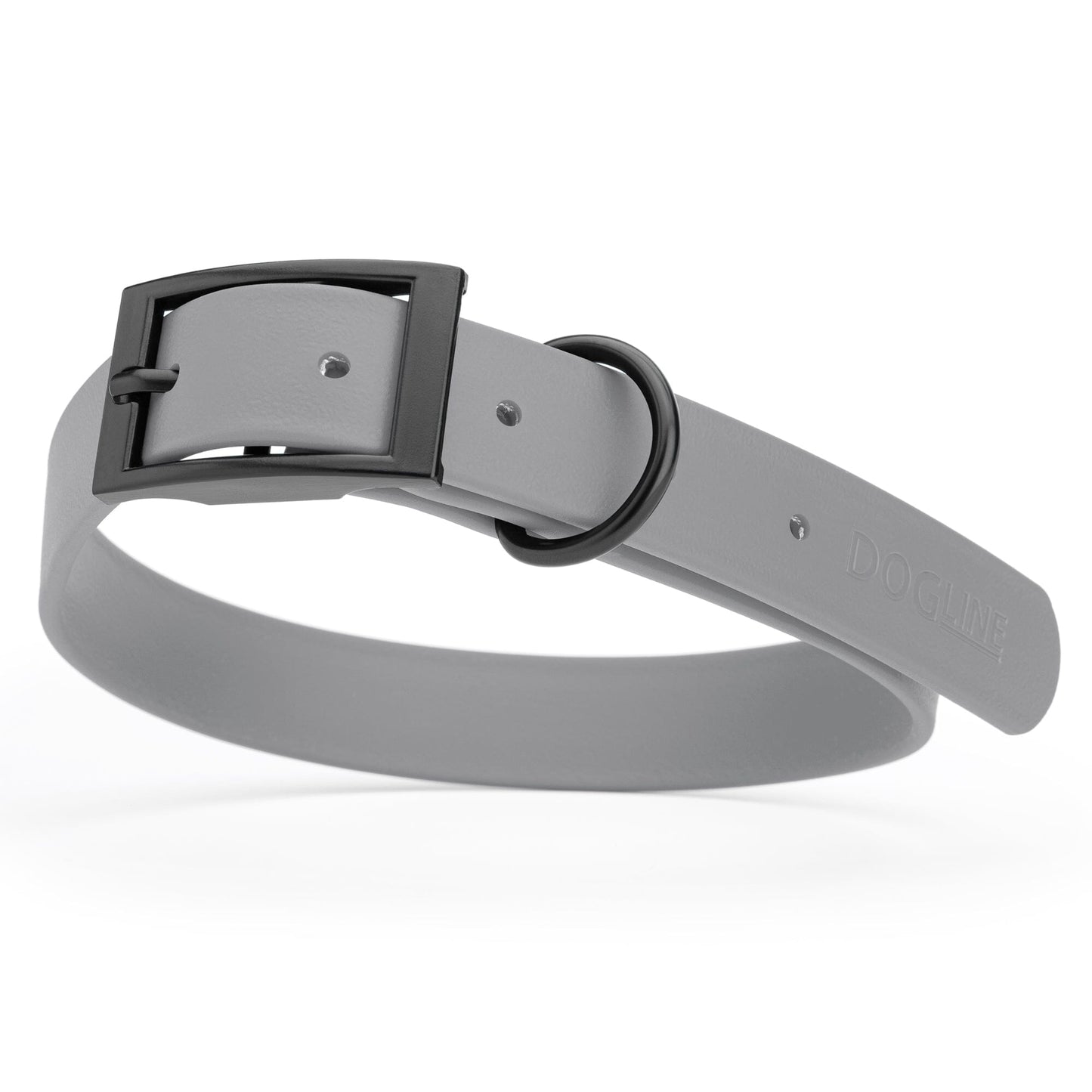Dogline Biothane Waterproof Dog Collar with Black Hardware - Size XL (22 to 25 inches)