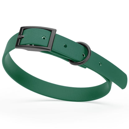 Dogline Biothane Waterproof Dog Collar with Black Hardware - Size S (12 to 15 inches)