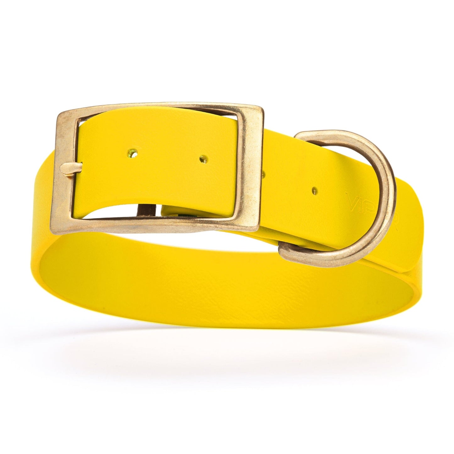 Viper Biothane Waterproof Dog Collar - Brass Hardware - 1.5in Wide, Size L (16 to 20 inches)
