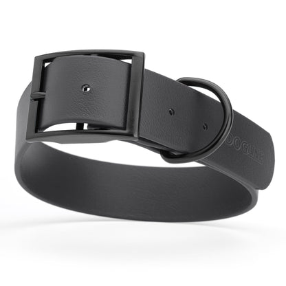 Dogline Biothane Waterproof Dog Collar with Black Hardware -  1.5" Wide, Size XXL (24 to 28 inches)