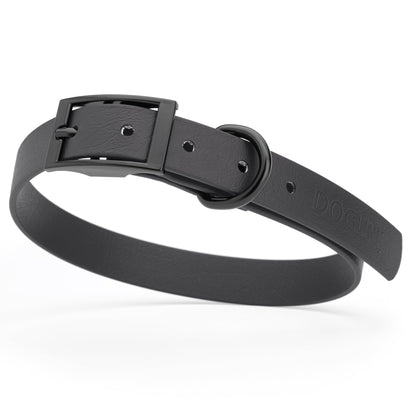 Dogline Biothane Waterproof Dog Collar with Black Hardware - Size M (15 to 18 inches)