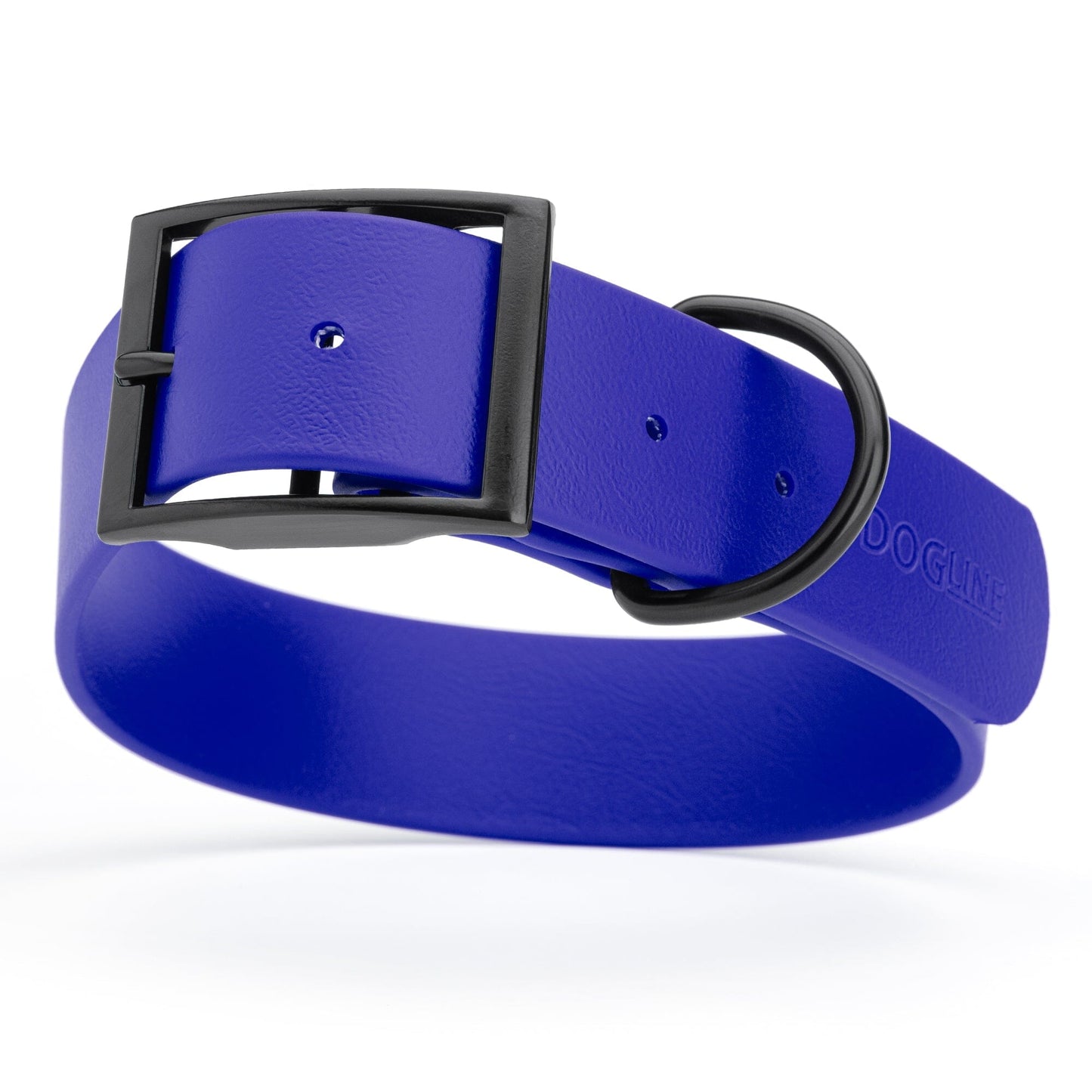 Dogline Biothane Waterproof Dog Collar with Black Hardware -  1.5" Wide, Size XXL (24 to 28 inches)