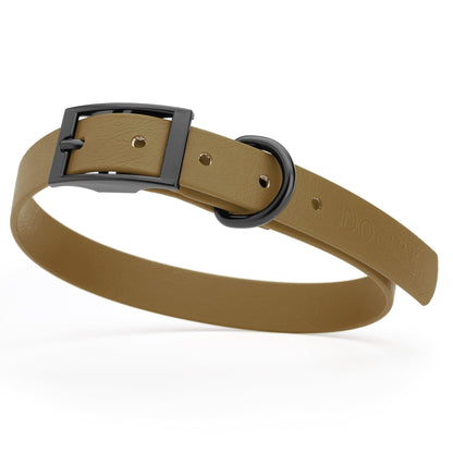 Dogline Biothane Waterproof Dog Collar with Black Hardware - Size M (15 to 18 inches)