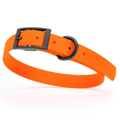 Dogline Biothane Waterproof Dog Collar with Black Hardware - Size M (15 to 18 inches)