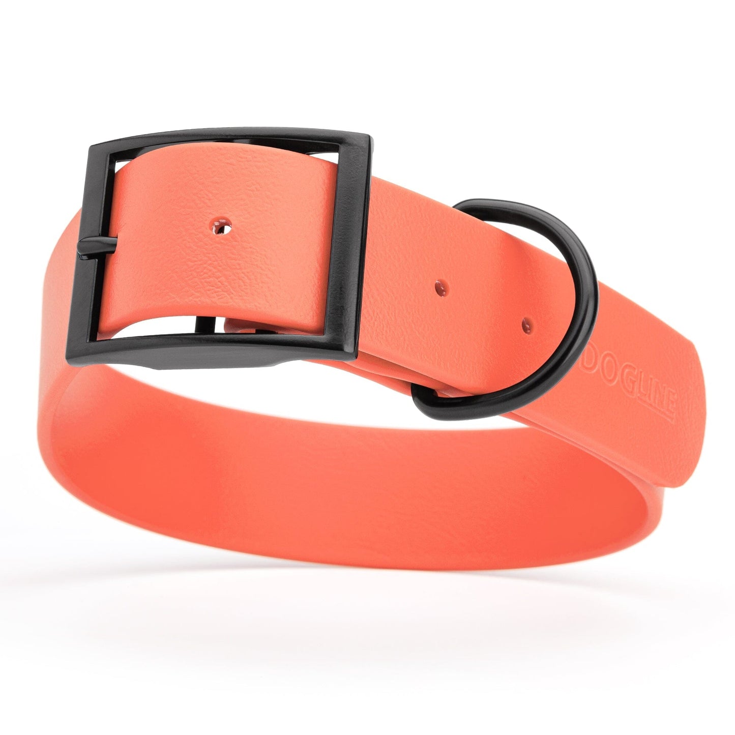 Dogline Biothane Waterproof Dog Collar with Black Hardware -  1.5" Wide, Size XXL (24 to 28 inches)