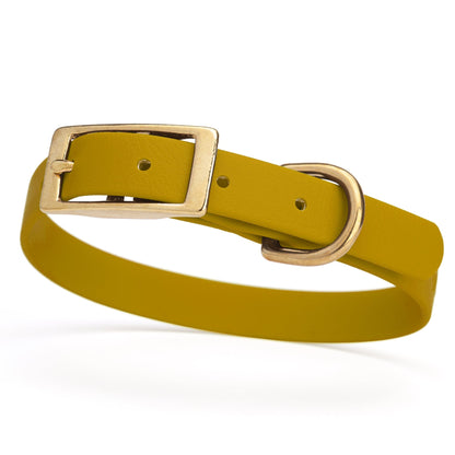 Viper Biothane Waterproof Dog Collar - Brass Hardware - Size S (12 to 15 inches)