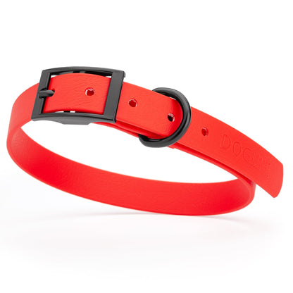 Dogline Biothane Waterproof Dog Collar with Black Hardware - Size M (15 to 18 inches)