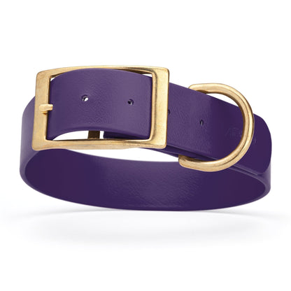 Viper Biothane Waterproof Dog Collar - Brass Hardware - 1.5in Wide, Size L (16 to 20 inches)