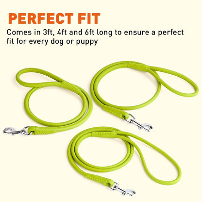 Soft Leather Round Dog Lead