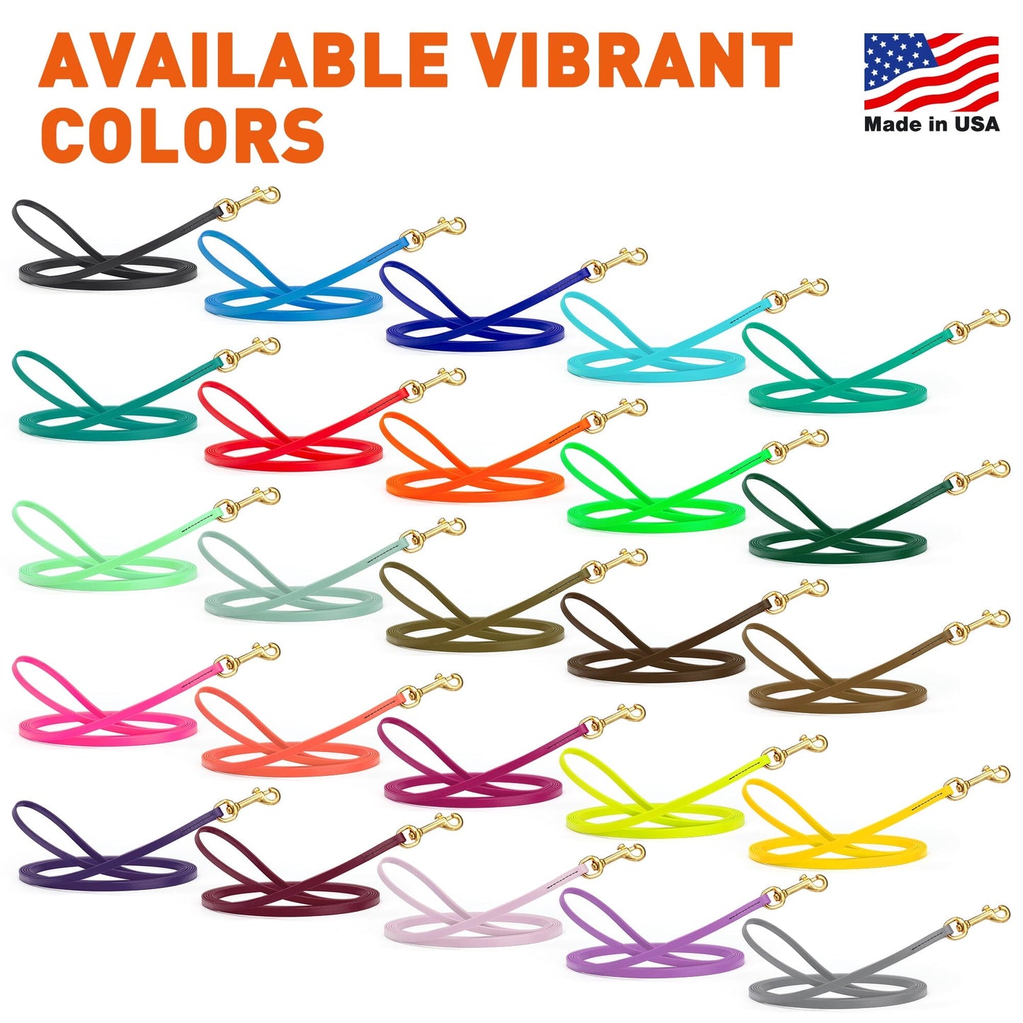 Viper Biothane Long Line 20 ft Lead with Brass Hardware