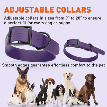 Dogline Biothane Waterproof Dog Collar with Black Hardware -  1.5" Wide, Size XL (20 to 24 inches)