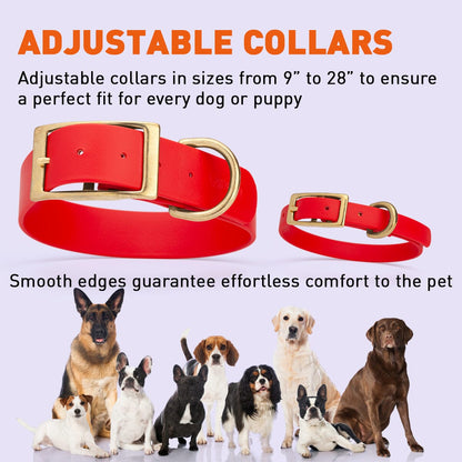 Viper Biothane Waterproof Dog Collar - Brass Hardware - 1.5in Wide - Size XXL (24" - 28")