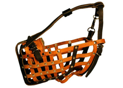 Genuine Leather Basket Muzzle