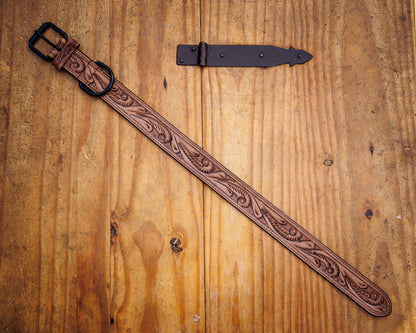 Ay'e Chihuahaua! Tooled Leather Western Dog Collar