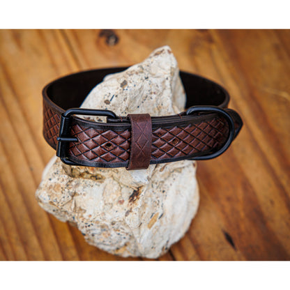 Ay'e Chihuahaua! Tooled Leather Western Dog Collar