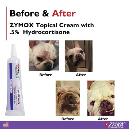 Zymox Topical Cream Hydrocortisone 0.5% for Dogs & Cats (1 oz)