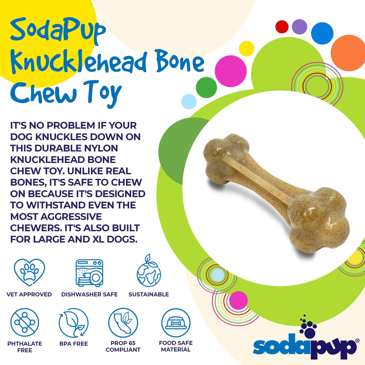 Knuckle Bone Ultra Durable Nylon Dog Chew Toy