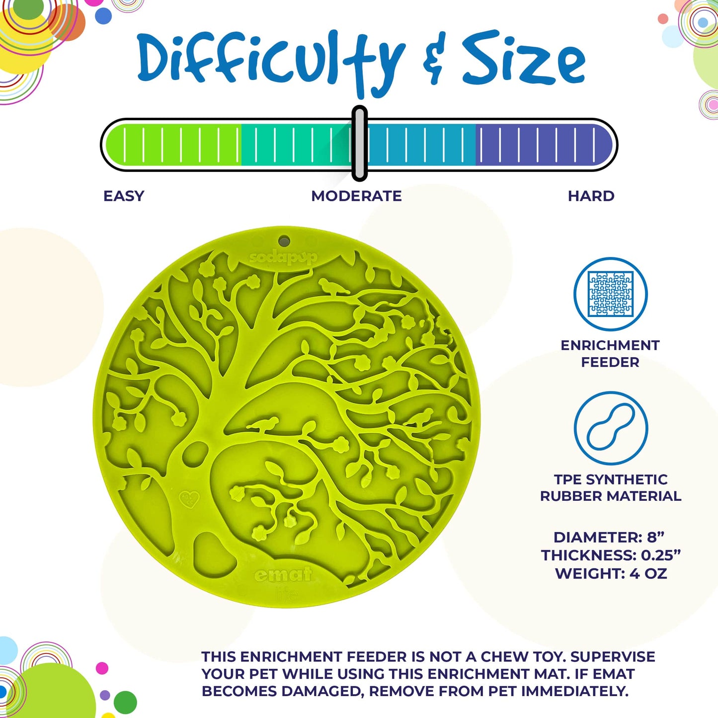 Tree of Life Design eMat Enrichment Lick Mat With Suction Cups