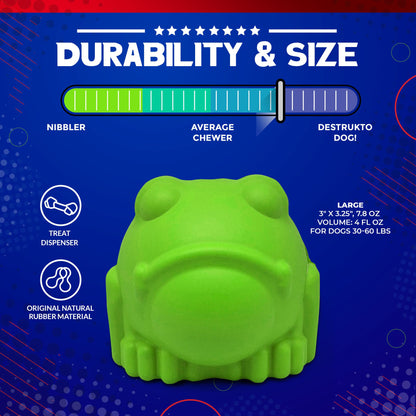 Bull Frog eDispenser Durable Rubber Chew Toy & Treat Dispenser - Large