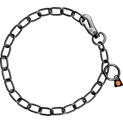 Herm Sprenger - Chain Collar with SPRENGER hook - Medium Links - Black Stainless Steel, 3mm