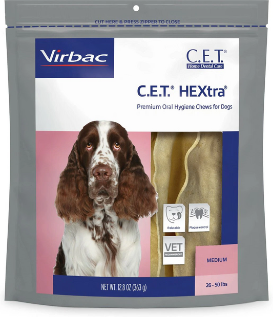 C.E.T. HEXtra Dental Chews for Medium Dogs 26-50 lbs