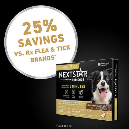 Nextstar Flea & Tick Topical for Medium Dogs, 23-44 lbs