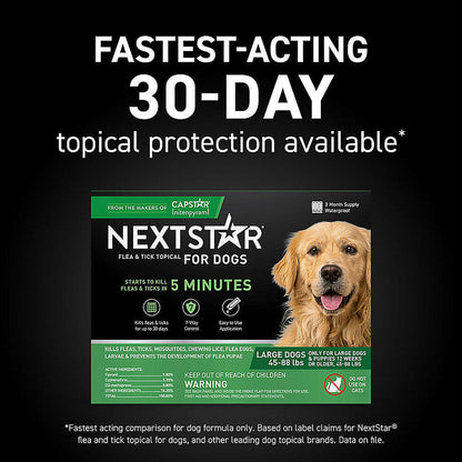 Nextstar Flea & Tick Topical for Large Dogs, 45-88 lbs
