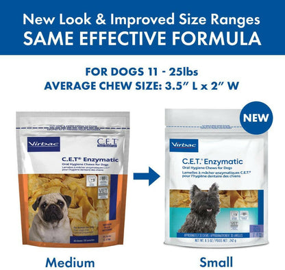 C.E.T. Enzymatic Dental Chews for Small Dogs 11-25 lbs