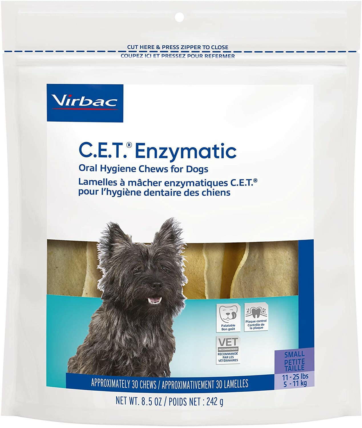 C.E.T. Enzymatic Dental Chews for Small Dogs 11-25 lbs