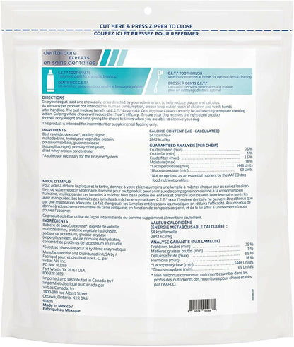 C.E.T. Enzymatic Dental Chews for Large Dogs Over 50 lbs