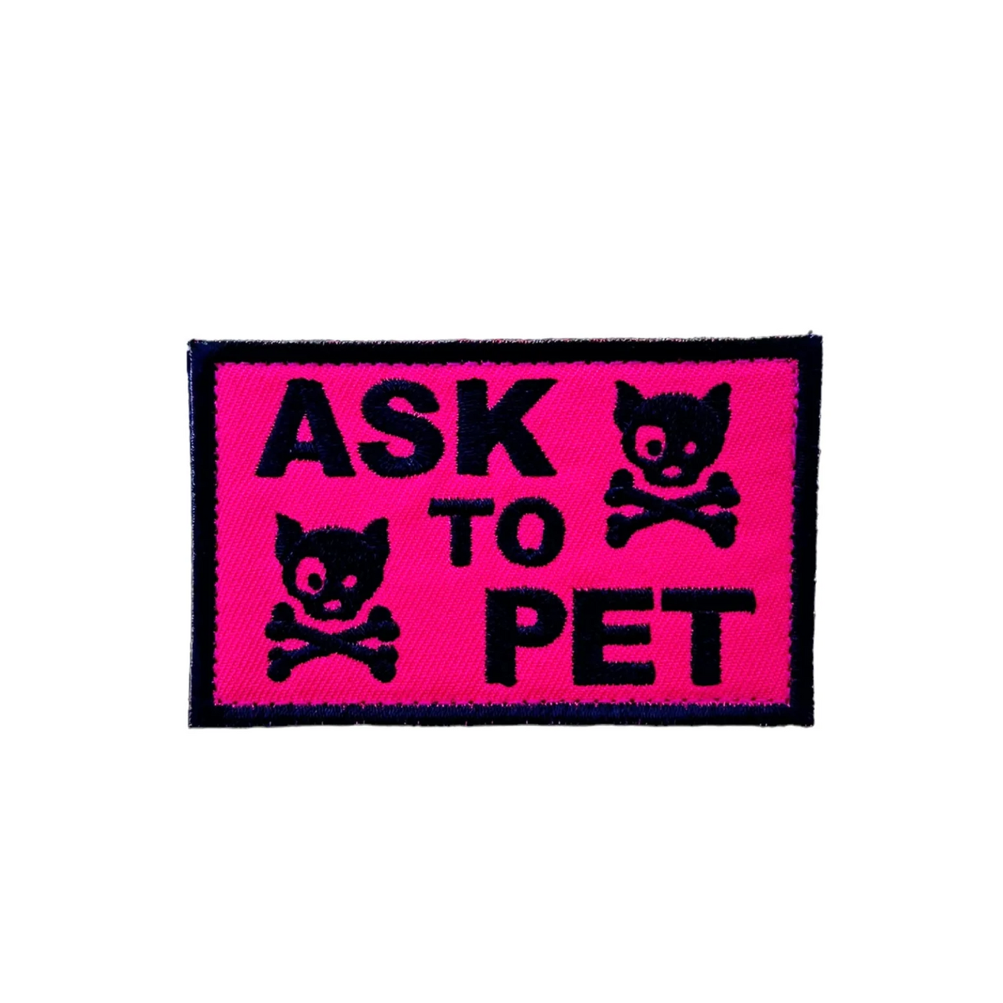 Ask to Pet Skull - Embroidered Patch