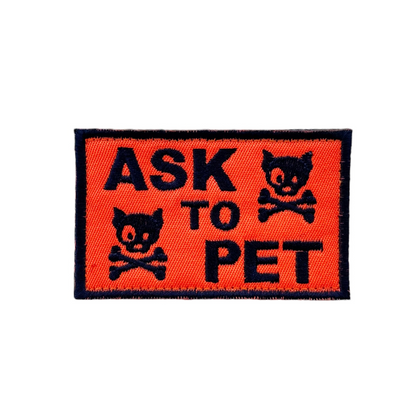 Ask to Pet Skull - Embroidered Patch