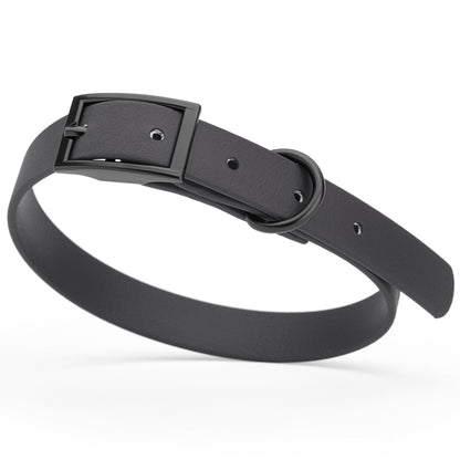 BioThane Waterproof Dog Collar - XS: L 12"-15" x W 5/8" - Black OR Brass Hardware