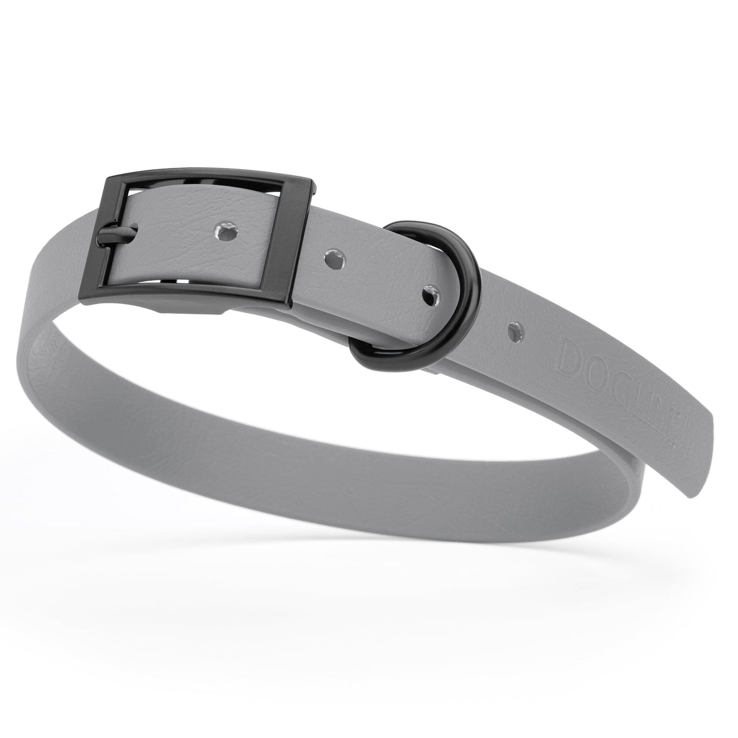 BioThane Waterproof Dog Collar - XS: L 12"-15" x W 5/8" - Black OR Brass Hardware