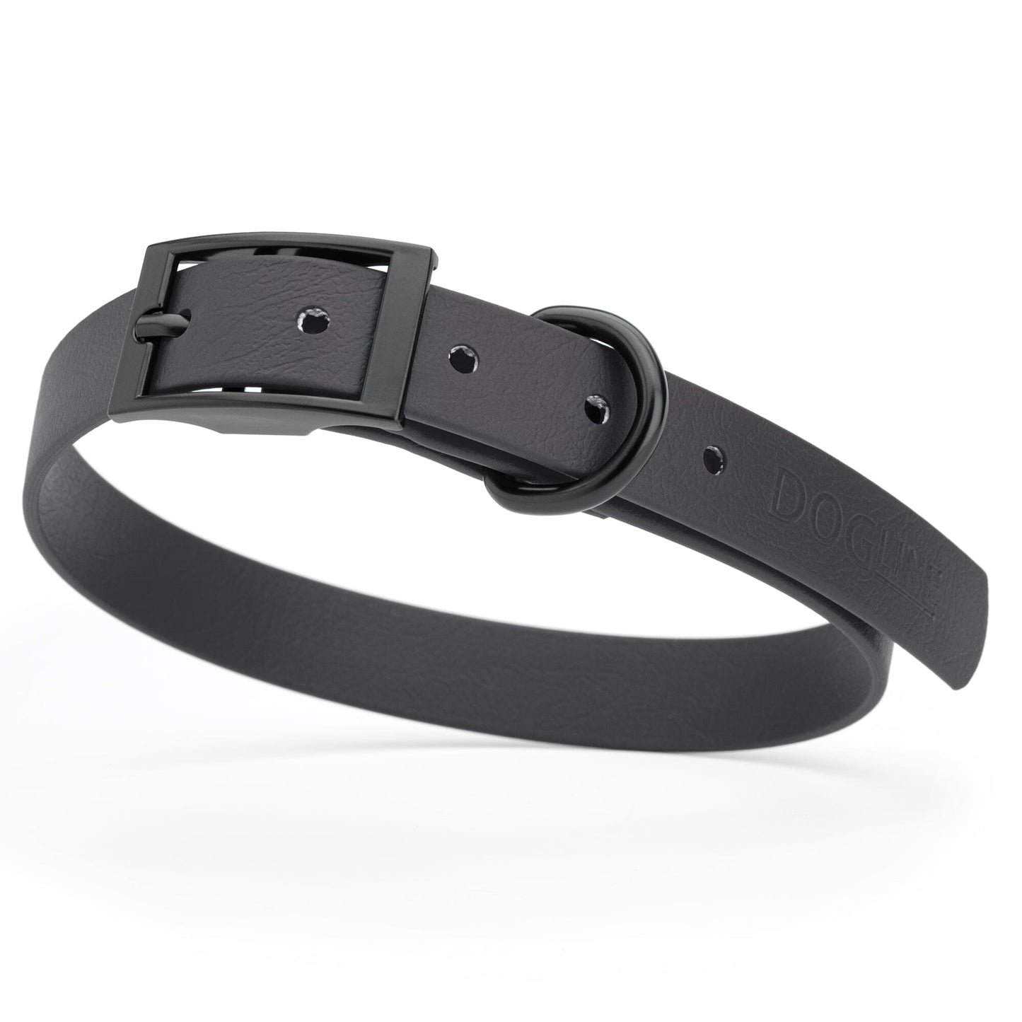 BioThane Waterproof Dog Collar - XS: L 12"-15" x W 5/8" - Black OR Brass Hardware