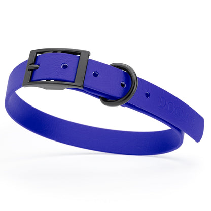 BioThane Waterproof Dog Collar - XS: L 9"-12" x W 1/2" - Black OR Brass Hardware