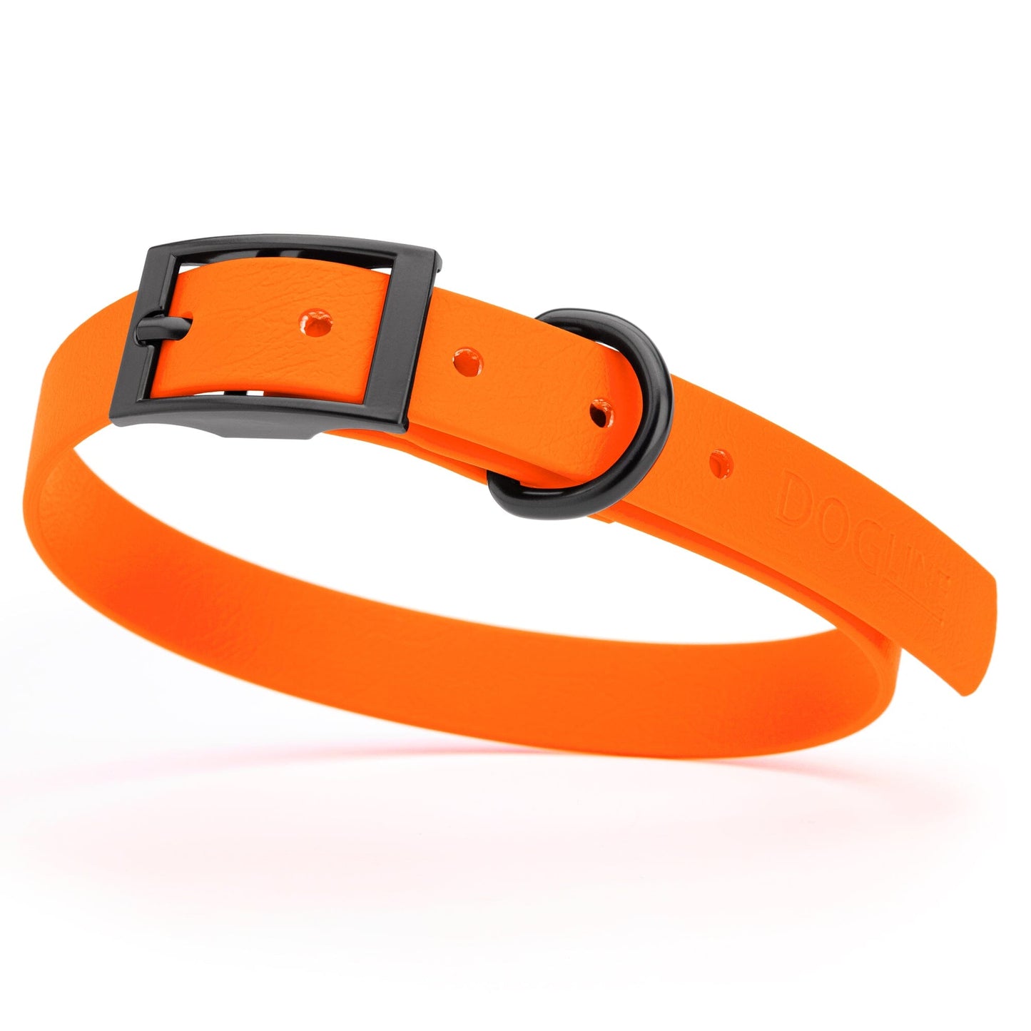 BioThane Waterproof Dog Collar - XS: L 12"-15" x W 5/8" - Black OR Brass Hardware