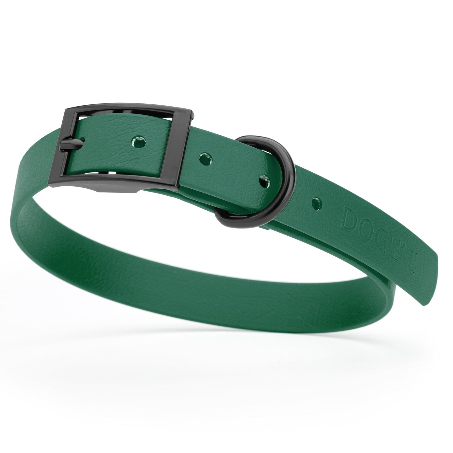 BioThane Waterproof Dog Collar - XS: L 9"-12" x W 1/2" - Black OR Brass Hardware