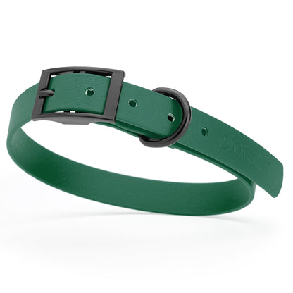 BioThane Waterproof Dog Collar - XS: L 12"-15" x W 5/8" - Black OR Brass Hardware