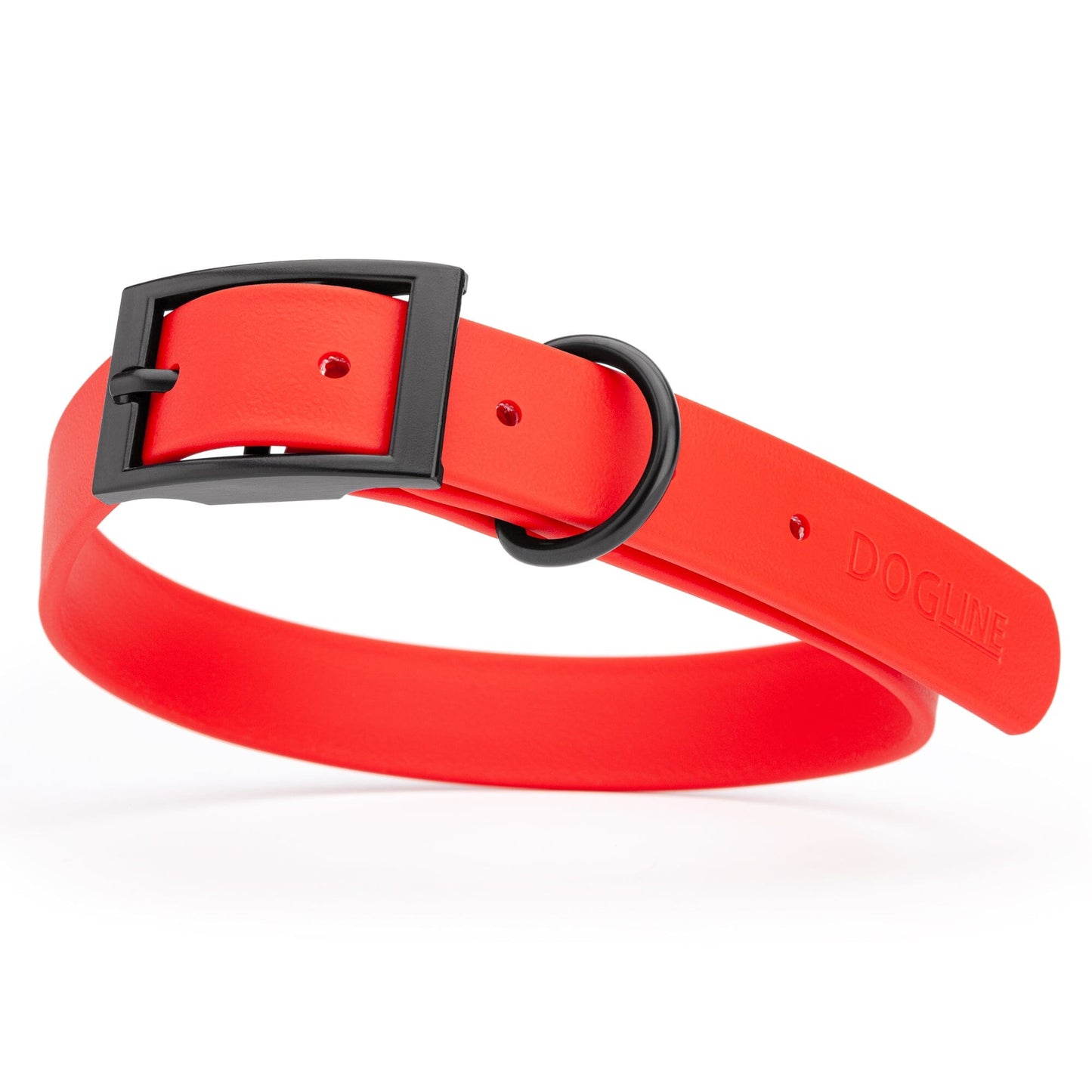BioThane Waterproof Dog Collar - XS: L 12"-15" x W 5/8" - Black OR Brass Hardware