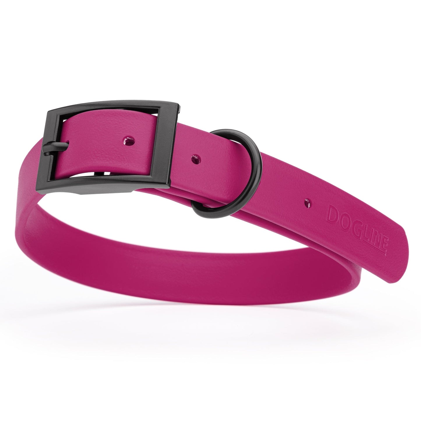 BioThane Waterproof Dog Collar - XS: L 12"-15" x W 5/8" - Black OR Brass Hardware