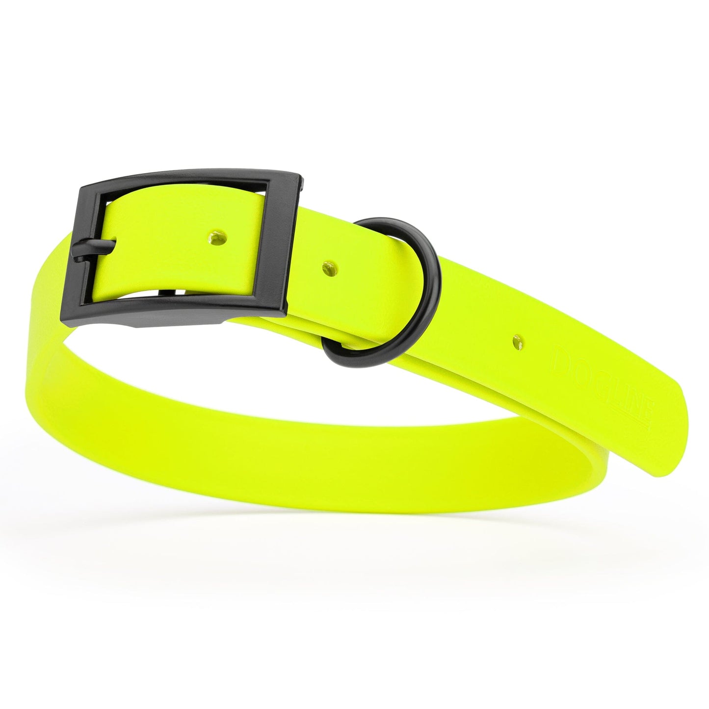 BioThane Waterproof Dog Collar - XS: L 12"-15" x W 5/8" - Black OR Brass Hardware