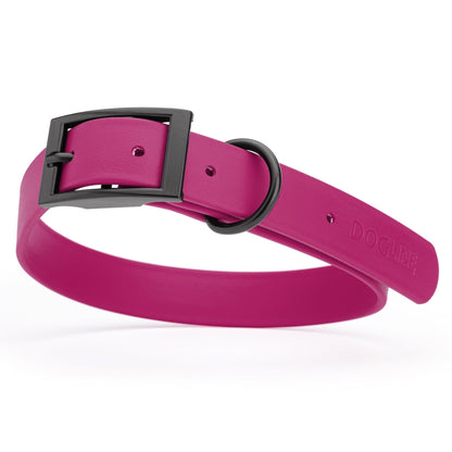 Dogline Biothane Waterproof Dog Collar with Black Hardware - Size XL (22 to 25 inches)