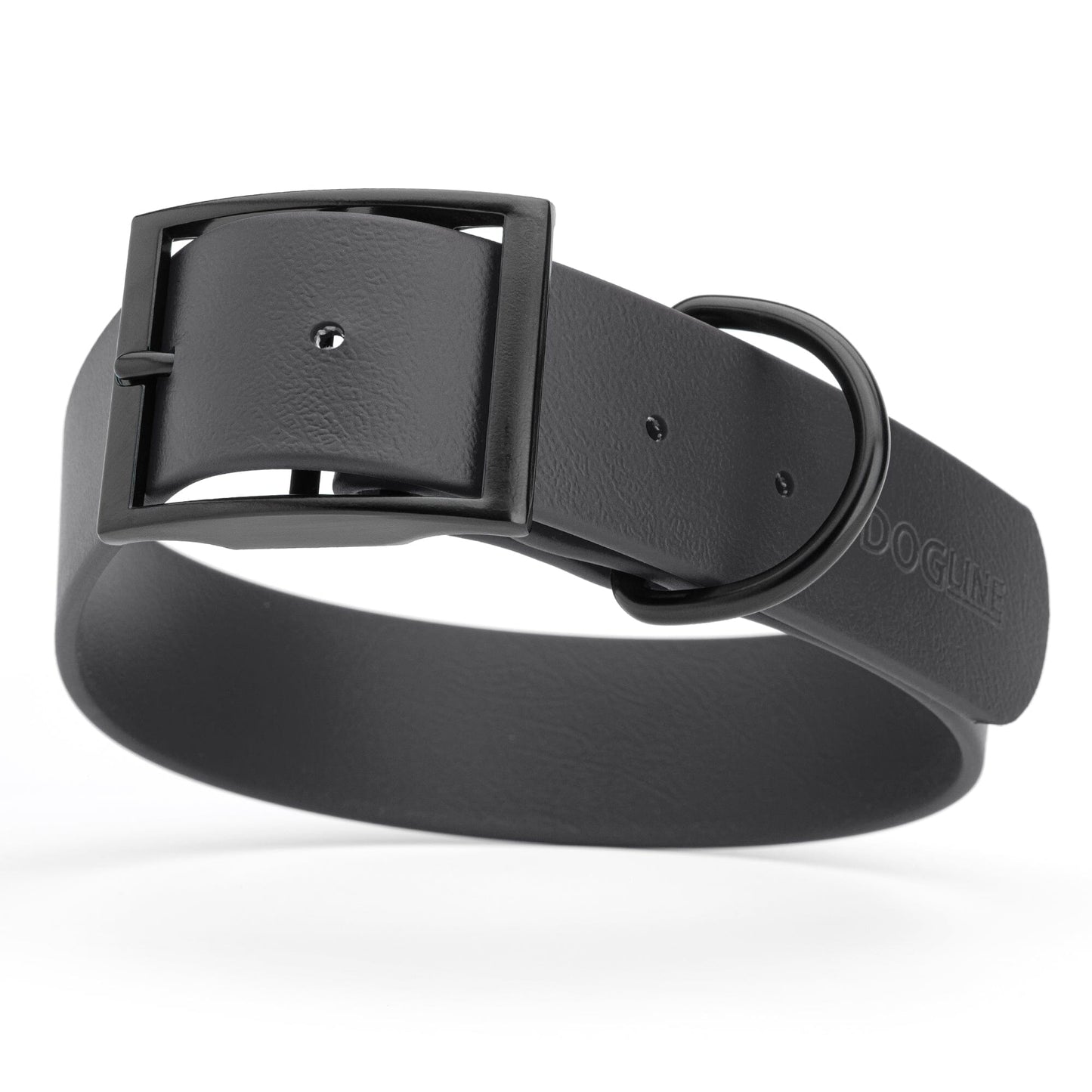 BioThane Waterproof Dog Collar - XS: L 12"-15" x W 5/8" - Black OR Brass Hardware