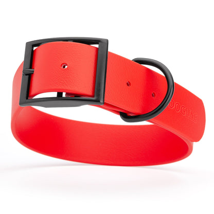 BioThane Waterproof Dog Collar - XS: L 12"-15" x W 5/8" - Black OR Brass Hardware